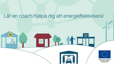 Dekorationsbild med texten Låt en coach hjälpa dig att energieffektivisera