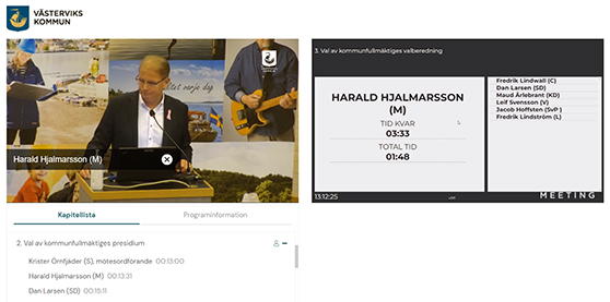 skärmbild från KF sammanträde 26 september 2022