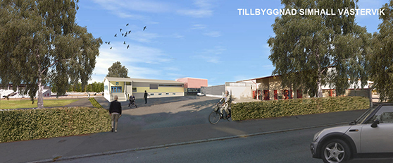 bild tillbyggnad simhall västervik