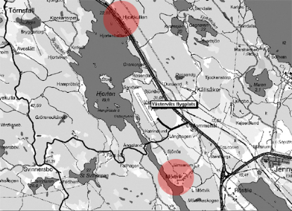 Karta över bullerkänsliga områden