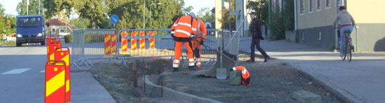 Vägarbete på Esplanaden i Västervik